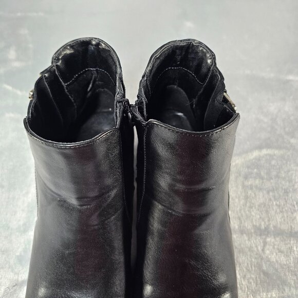 Elditas Women's Black Ankle Booties Size 9M Shelly Side Zip Block Heel - Picture 2 of 6